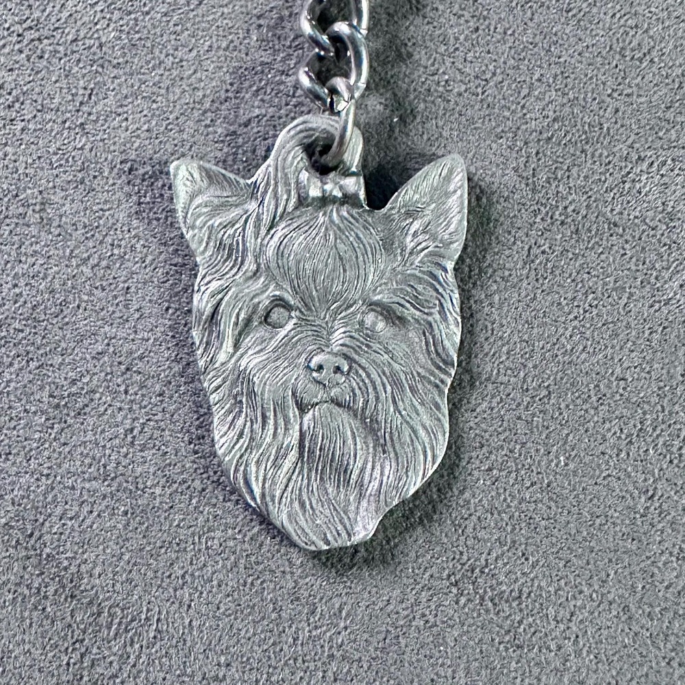 Vintage‎ 1982 Rawcliffe Pewter Yorkshire Terrier Dog Keychain – I Love My Yorkie